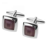 Hihg End Square Brown Cateye Cufflinks