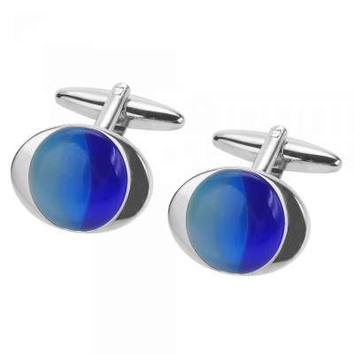 Fathers Day Personalised Round Cateye Cufflinks