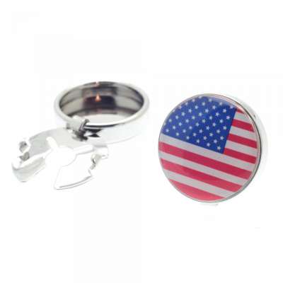 15mm American Flag USA Button Cover Cufflinks