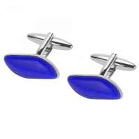 Blue and Silver Business Cateye Cufflinks