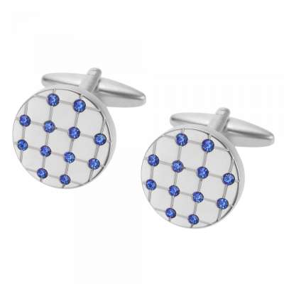 Fathers Day Religious Blue Crystal Cufflinks