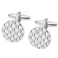 Silver Classic Round Cufflinks with Engraved