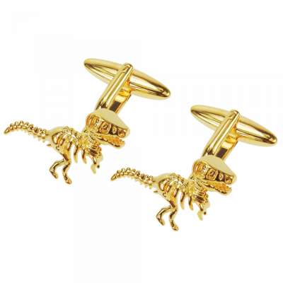 Cool Gold Dinosaur Bone Animal Cufflinks for Guys