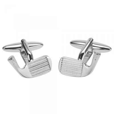 Fancy Silver Golf Club Sports Cufflinks for Men