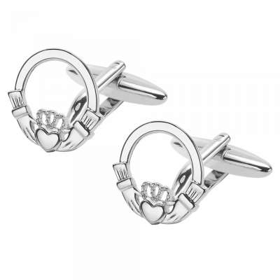 Silver Classic Irish Claddagh Cufflinks