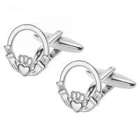 Silver Classic Irish Claddagh Cufflinks