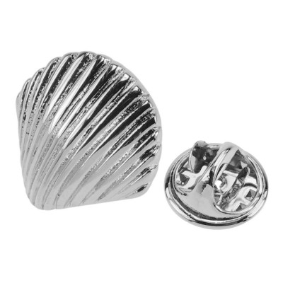 Custom Seashell Design Butterfly Clutch Metal Lapel Pin for Suit