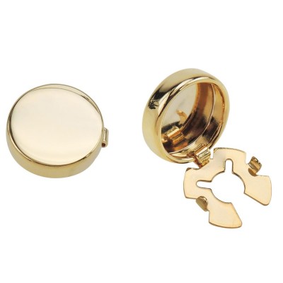 Aformen 15mm Gold Blank Brass Button Covers Cufflinks for Men