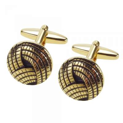 Personalised Gold Vintage Black Enamel Cufflinks