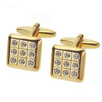 Personalised Gold Wedding Day Crystal Cufflinks