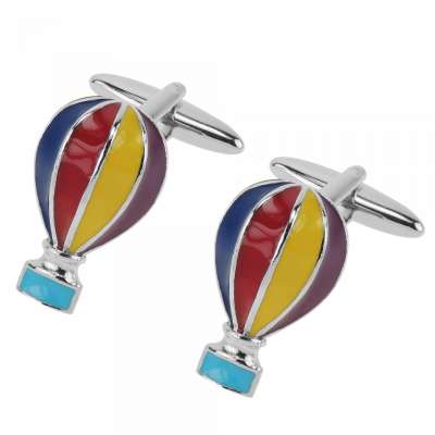 Novelty Enamel Hot Air Balloon Custom Logo Cufflinks