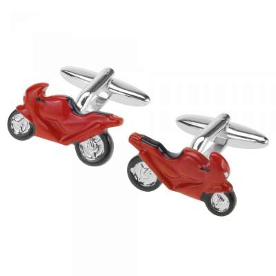 Mens Red Enamel Motorbike Cufflinks Online