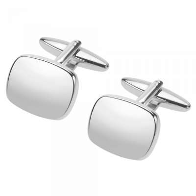 Customised Silver Engravable Blank Cufflinks