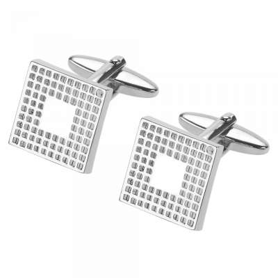 Silver Hollow Checkerboard Designer Cufflinks Wholesale